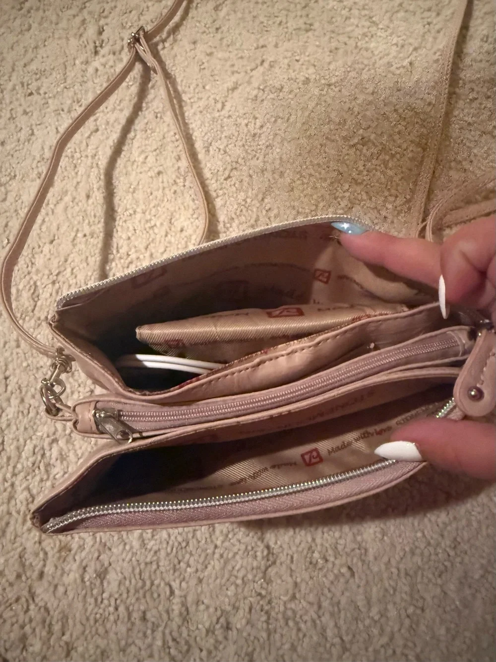 Women's Pink Crossbody Bag - Minimalist Shoulder Bag